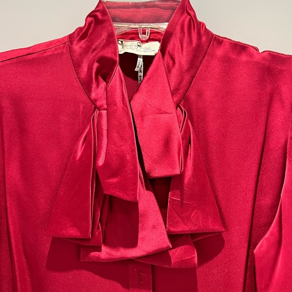 💖 Stunning pure silk blouse / shirt with unique details and rich colour - Picture 3 of 9